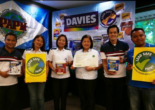 Paint industry, government and civil society leaders hail Boysen and Davies paints for being the first two companies in the world to obtain a Lead Safe Paint® mark under a newly-established global certification program. Photo by Faye Ferrer