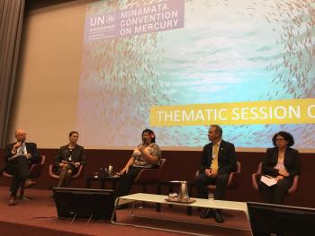 Imogen Ingram speaks at the Thematic Session on Water at Mercury Treaty COP1.